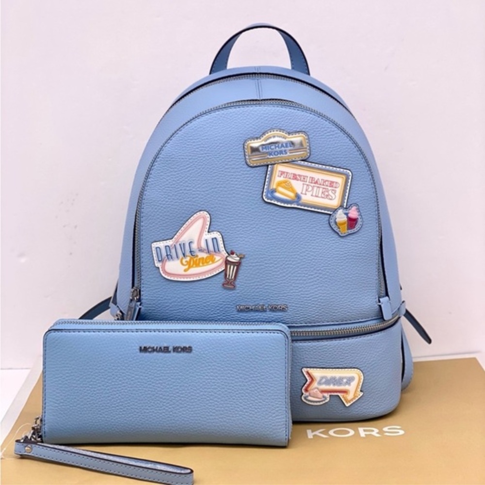 MICHAEL KORS Rhea Medium Embellished Backpack and Continental Wallet Set